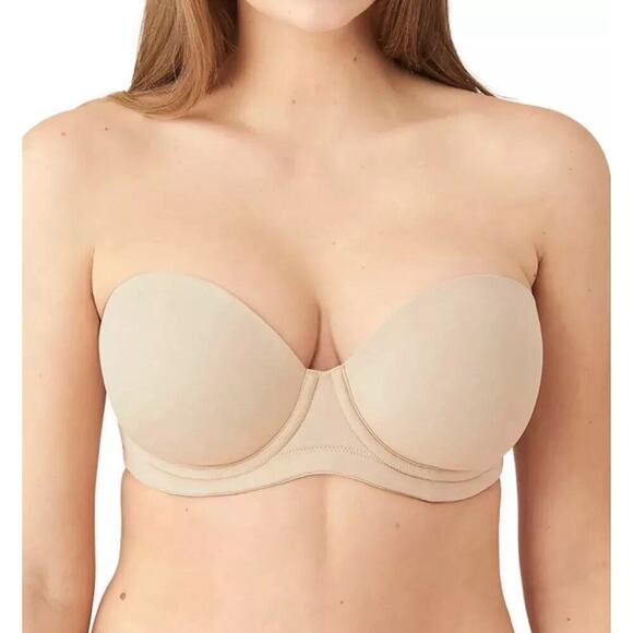 Wacoal 854119 Red Carpet Strapless Underwire Bra Size 38DD Sand EUC - Picture 1 of 10